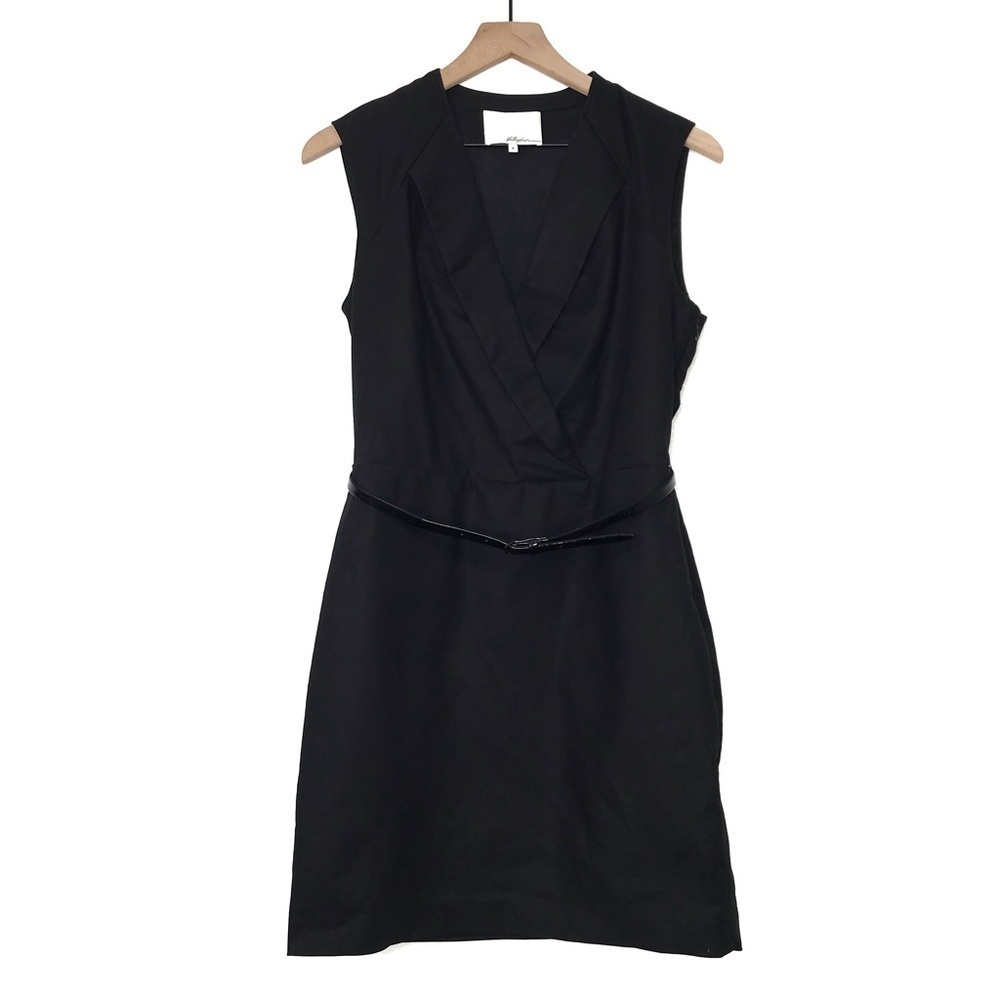 3.1 PHILLIP LIM V-Neck Belted Black Dress 8